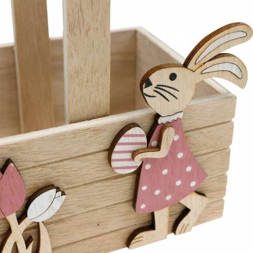 Floristik24 Cesta de Pascua con conejitos Decoraciones de Pascua para colgar Nido de Pascua Decoración de primavera 2 piezas