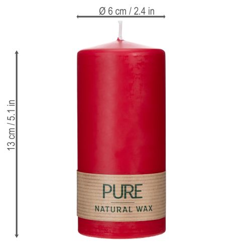 Artículo Vela de pilar PURE de cera natural para un ambiente acogedor 13cm