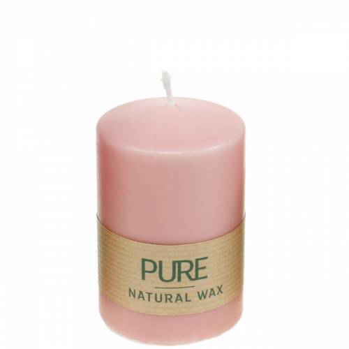 Artículo Vela de pilar PURE 90/60 vela decorativa rosa decoración de velas de cera natural sostenible