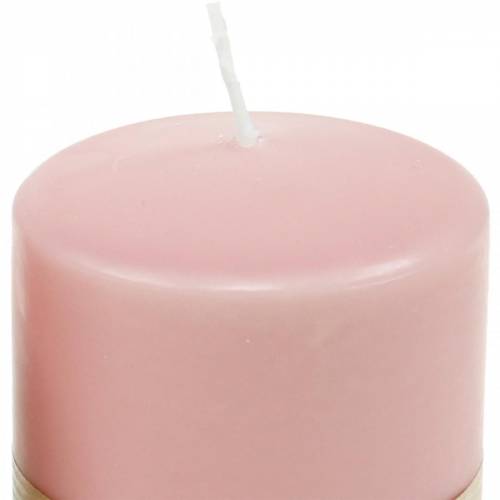 Artículo Vela de pilar PURE 90/70 vela de cera natural rosa decoración de velas sostenible