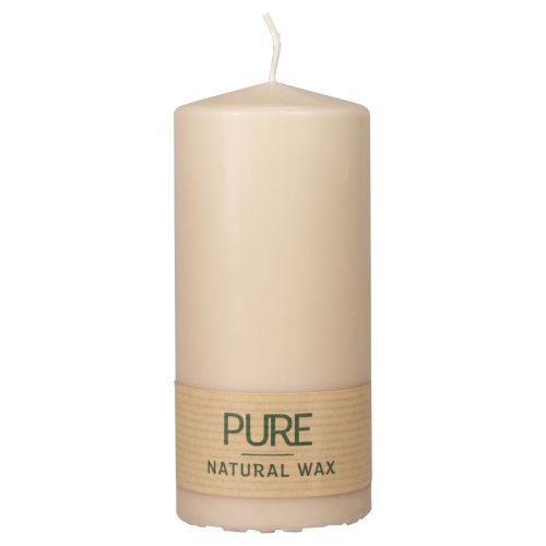 Floristik24 Vela de pilar PURE velas Wenzel beige 130/60mm