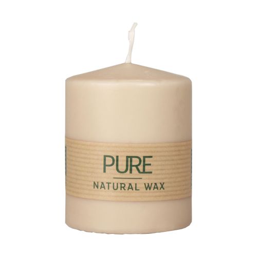 Vela de pilar PURE Velas Wenzel beige Marrón claro 90/70 mm