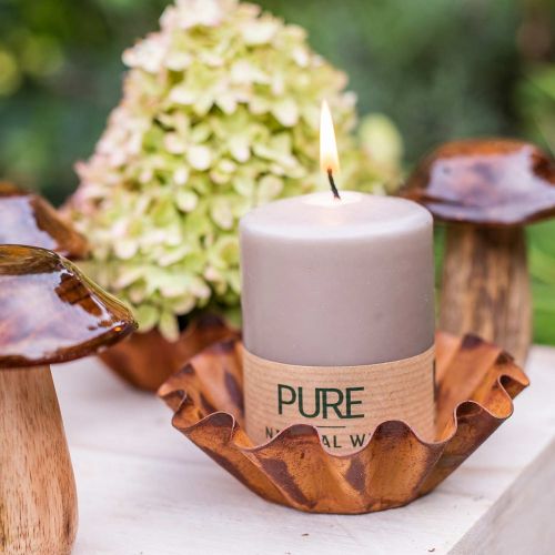 Artículo Vela de pilar pura marrón 90/70 vela sostenible estearina y cera natural de colza