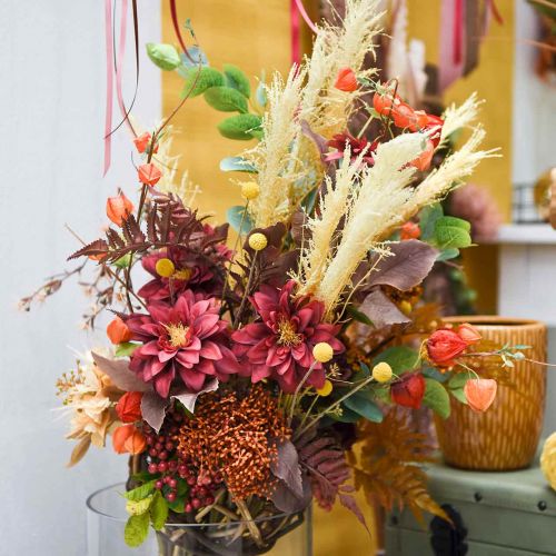 Artículo Hierba de pampa amarilla Hierba ornamental artificial Floristería seca 3 piezas