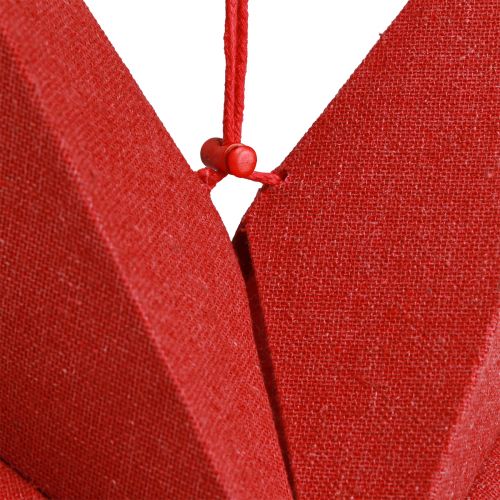Artículo Lámpara decorativa navideña estrella de papel yute rojo 60x15cm