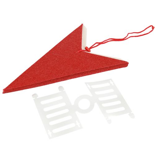 Artículo Lámpara decorativa navideña estrella de papel yute rojo 60x15cm