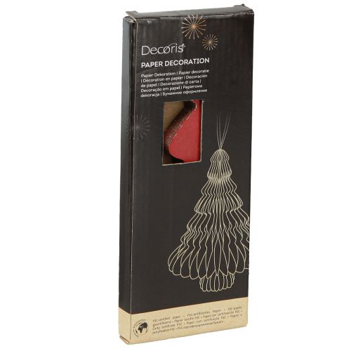 Artículo Árbol de Navidad de papel Colgante navideño Burdeos Al. 20 cm