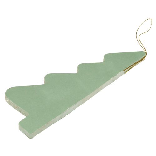 Artículo Papel árbol de Navidad menta plata brillo H20cm 5 piezas