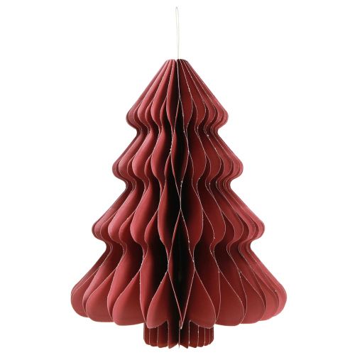 Artículo Árbol de Navidad de papel para colgar Burdeos Al.40cm 2uds