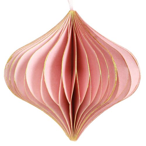 Artículo Adornos navideños de papel cebolla rosa albaricoque Ø8cm 4 piezas