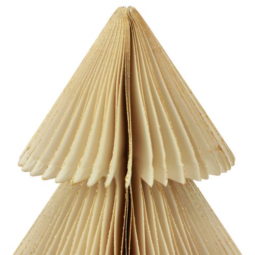 Artículo Papel árbol de Navidad papel árbol de Navidad crema dorado Al.30cm