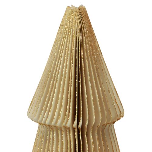Floristik24 Papel árbol de Navidad papel árbol de Navidad crema, dorado Al. 60 cm