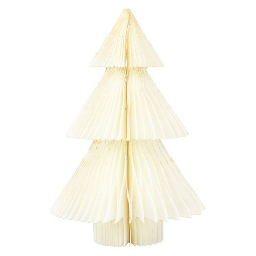 Floristik24 Árbol de Navidad de papel Árbol de Navidad de papel Oro blanco Al. 30 cm