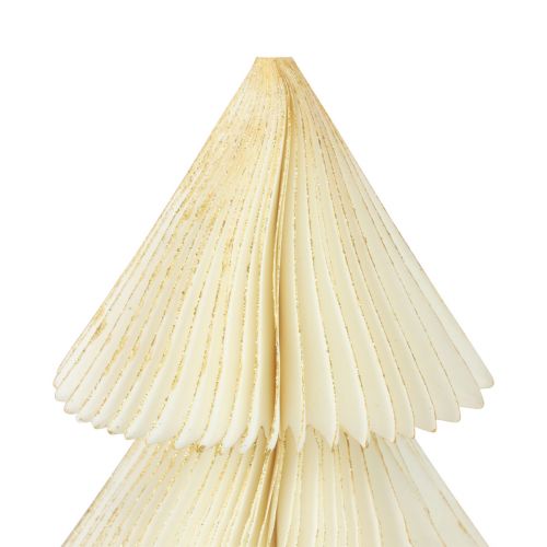 Floristik24 Árbol de Navidad de papel Árbol de Navidad de papel Oro blanco Al. 30 cm