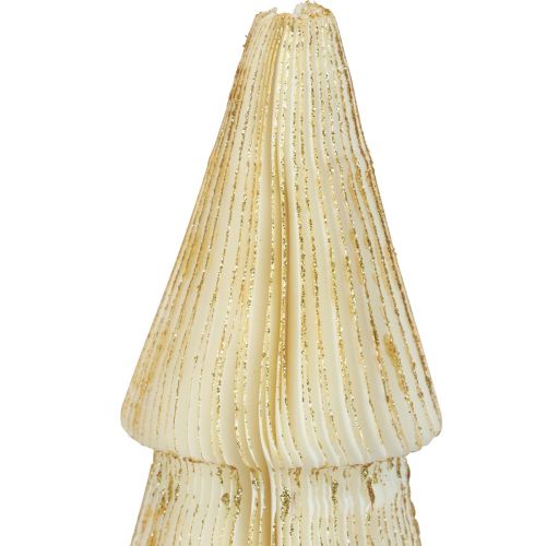 Floristik24 Árbol de Navidad de papel Árbol de Navidad de papel blanco, dorado Al. 60 cm
