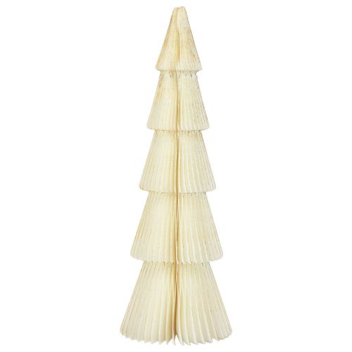 Floristik24 Árbol de Navidad de papel pequeño oro blanco Al. 30 cm