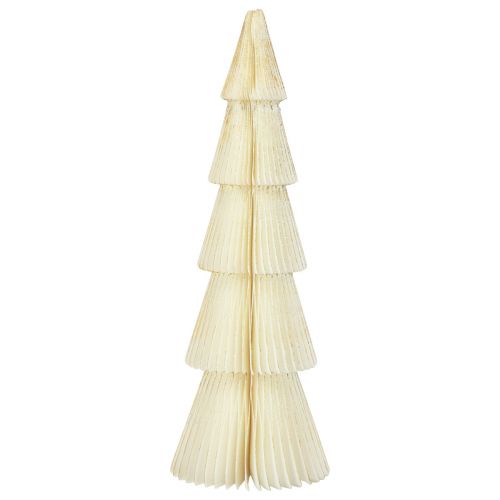 Artículo Árbol de Navidad de papel pequeño oro blanco Al. 30 cm