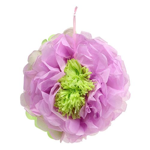 Floristik24 Flor de papel Ø28cm para colgar verde-morado