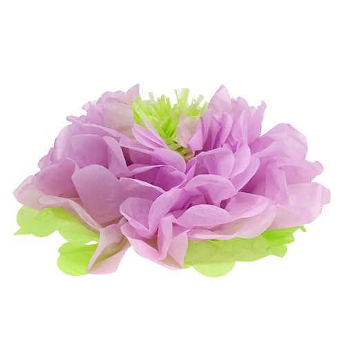 Floristik24 Flor de papel Ø28cm para colgar verde-morado
