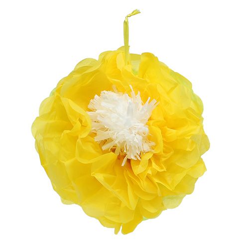 Floristik24 Flor de papel Ø28cm para colgar verde-amarillo