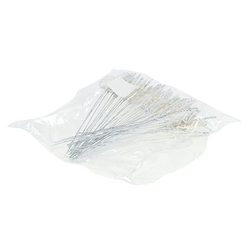 Floristik24 Corazón de papel en el alambre 5cm blanco 36pcs