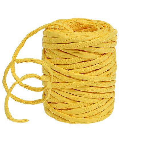 Floristik24 Cordon de papel 6mm 23m amarillo