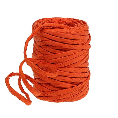 Floristik24 Cordon de papel 6mm 23m Naranja