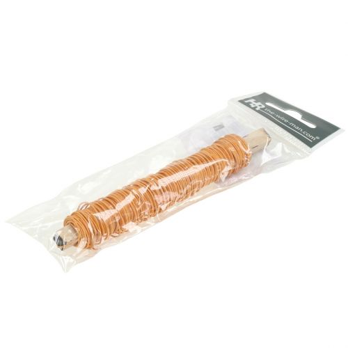 Floristik24 Cordón de papel envuelto en alambre Ø0,8mm 22m Naranja