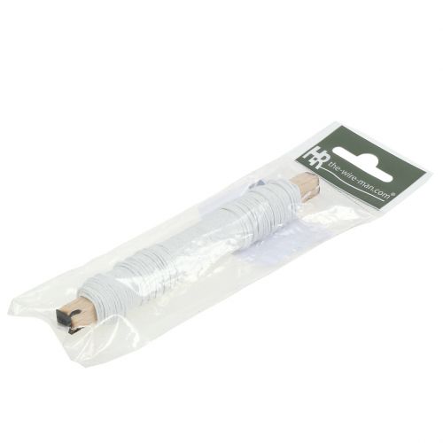 Artículo Cable de papel envuelto en alambre Ø0,8mm 22m blanco