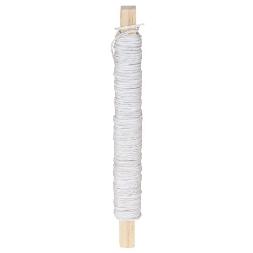 Floristik24 Cable de papel envuelto en alambre Ø0,8mm 22m blanco