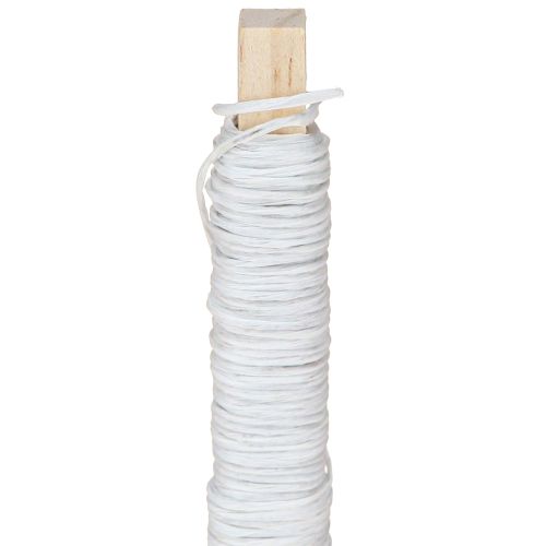 Artículo Cable de papel envuelto en alambre Ø0,8mm 22m blanco
