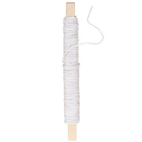 Artículo Cable de papel envuelto en alambre Ø0,8mm 22m blanco