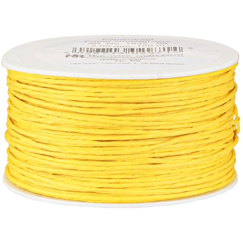 Floristik24 Cordón de papel envuelto en alambre Ø2mm 100m amarillo