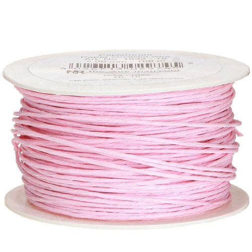 Floristik24 Cordón de papel envuelto en alambre Ø2mm 100m rosa
