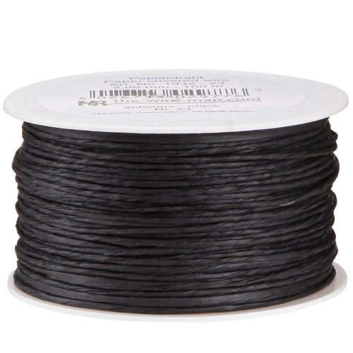 Floristik24 Hilo de papel envuelto Ø2mm 100m negro