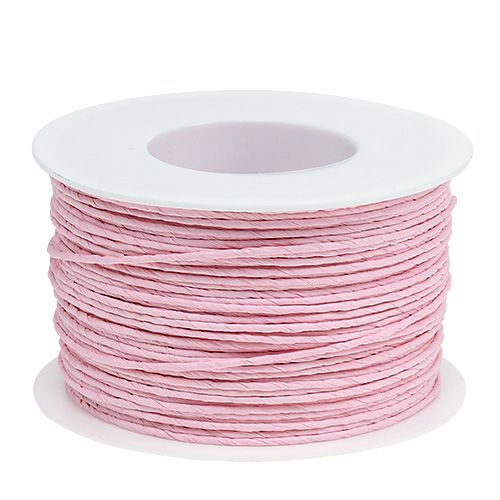 Floristik24 Hilo de papel envuelto Ø2mm 100m rosa