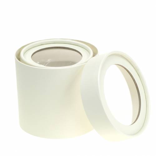 Artículo Jardinera redonda de cartón crema Ø10/12cm juego de 2