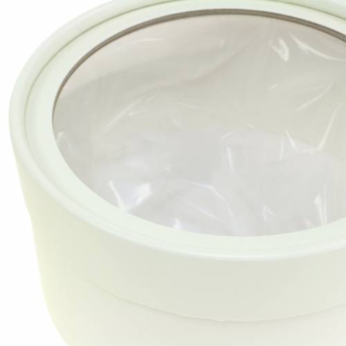 Floristik24 Caja de flores redonda de cartón crema Ø15,5/19cm juego de 2