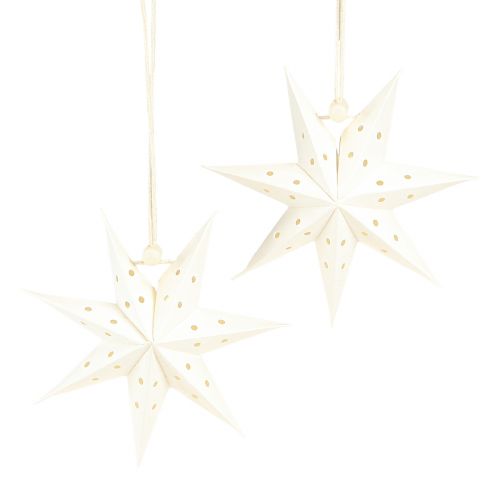 Colgante navideño decorativo estrella de papel blanco Ø10cm 8 piezas