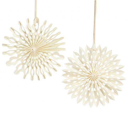 Artículo Estrella de papel estrella blanca para colgar adornos para árboles Ø10cm 6 piezas