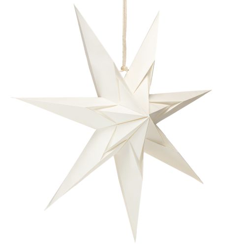 Estrellas de papel estilo escandinavo, estrella de Navidad color crema, 45 cm, 3 unidades