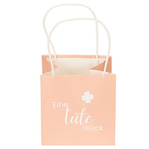 Artículo Bolsa de regalo con estampado "Una bolsa de felicidad" para regalar con mucho cariño, 12 cm, 12 unidades