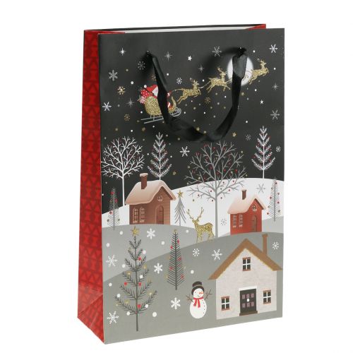 Floristik24 Bolsa de regalo bolsa de papel Pueblo navideño Al. 30 cm 2 piezas