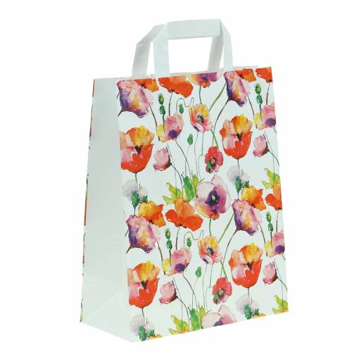 Floristik24 Bolsa de papel amapola 22cm x 10cm x 28cm 25uds