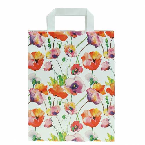 Floristik24 Bolsa de papel amapola 22cm x 10cm x 28cm 25uds