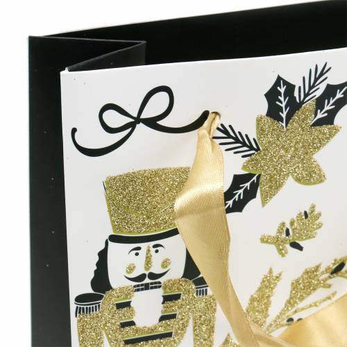 Bolsa de regalo Bolsa de papel &quot;Feliz Navidad&quot; Gold Glitter H30cm 2pcs