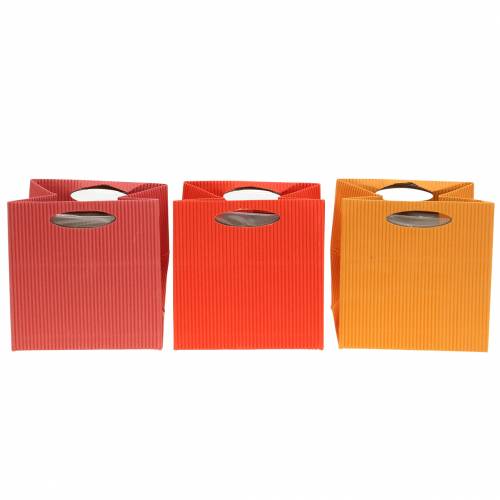 Floristik24 Bolsa de papel para macetero mezcla de macetero naranja 10.5cm 12p