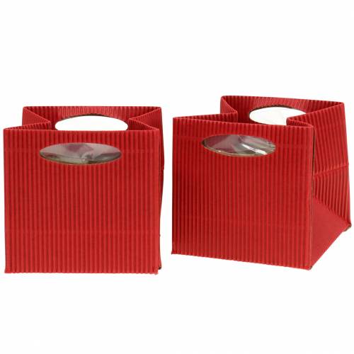 Floristik24 Bolsa de papel macetero macetero rojo 14cm 9pcs