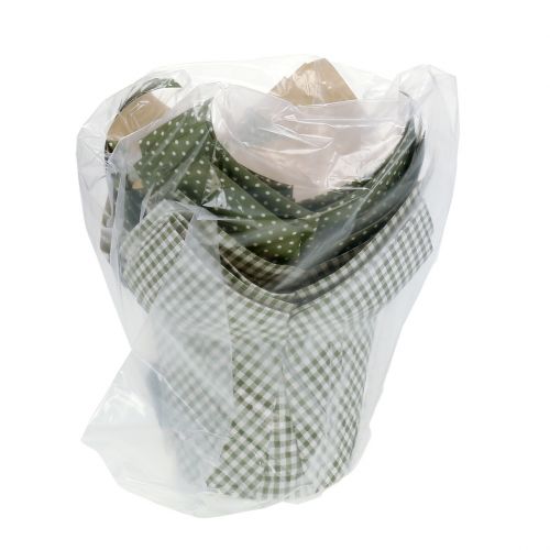 Floristik24 Maceta de papel con estampado verde-blanco Ø9,5cm 12 piezas