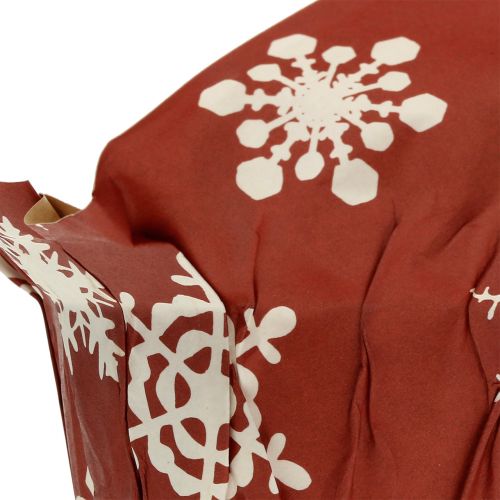 Floristik24 Macetas de papel con copos de nieve rojo, blanco Ø7cm 12pcs